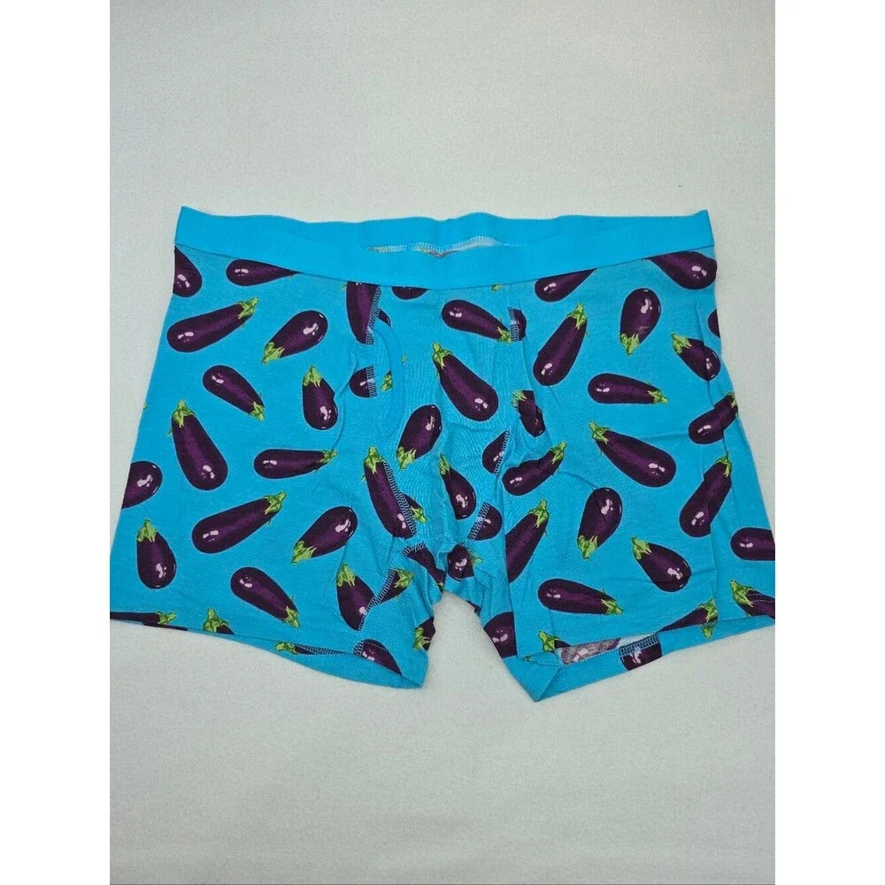 Old Navy Men's Eggplant Print Blue Boxer Briefs Size XL NWOT 3930